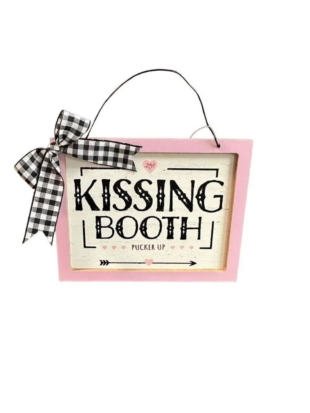 Valentines Day Mini Sign Pink Kissing Booth Farmhouse Tiered Tray Decor Holiday
